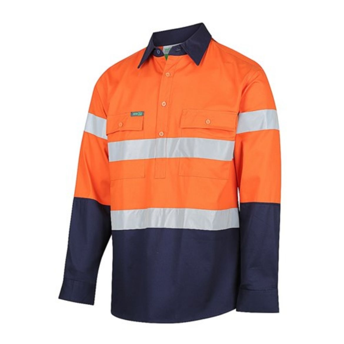 Picture of Hi-Vis 2-Tone Closed Front Regular Weight Long Sleeve Taped Shirt - Adjustable Cuff